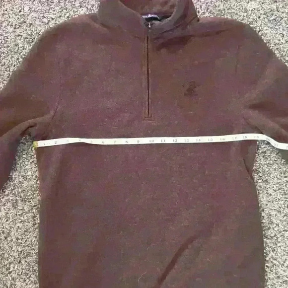 Small Beverly Hills Polo Club 100% Polyester Heather Red Long Sleeve Sweater - Picture 12 of 13